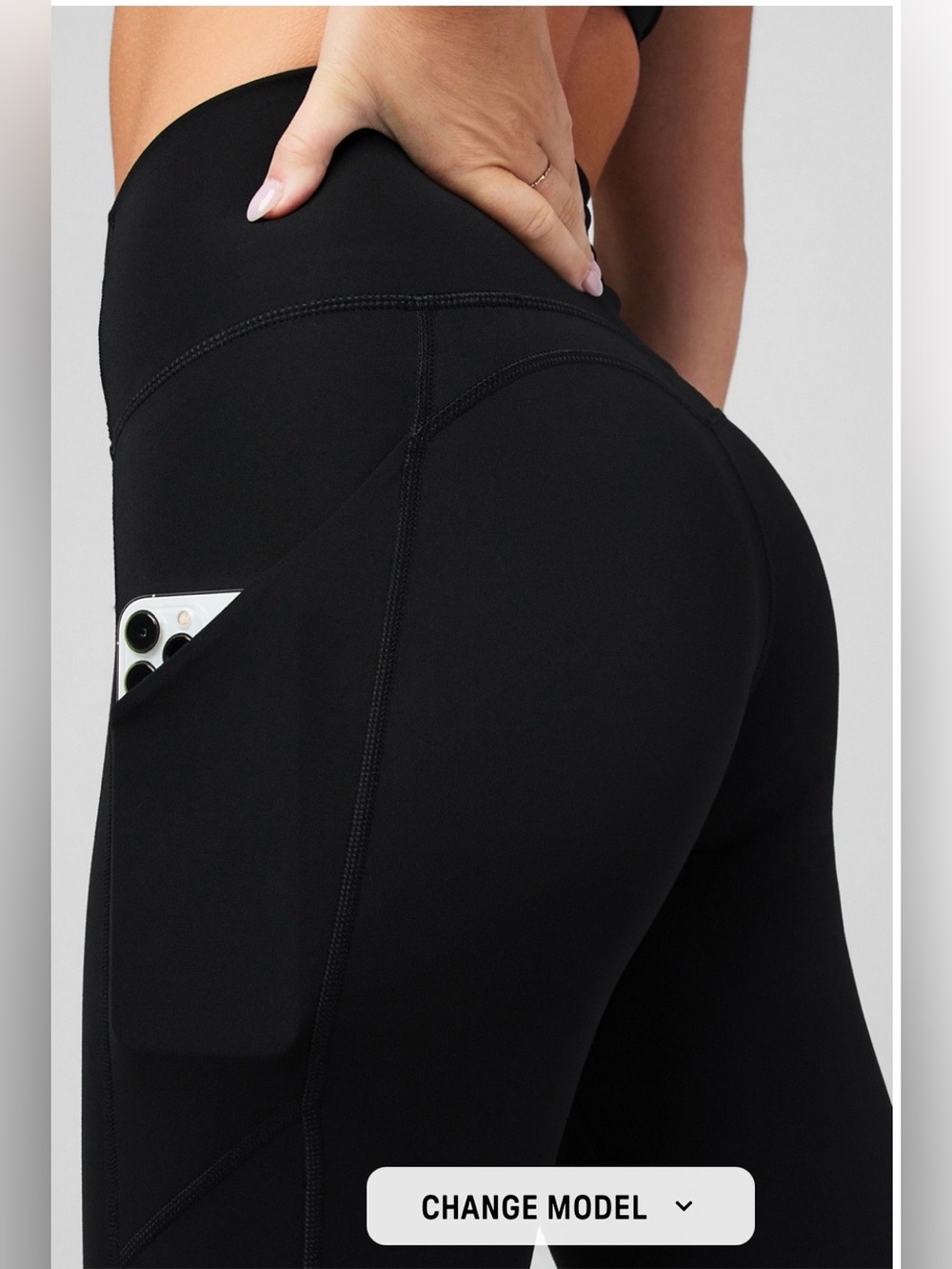 Fabletics Black High-Waist Flare Yoga Pants - Picture 3 of 5